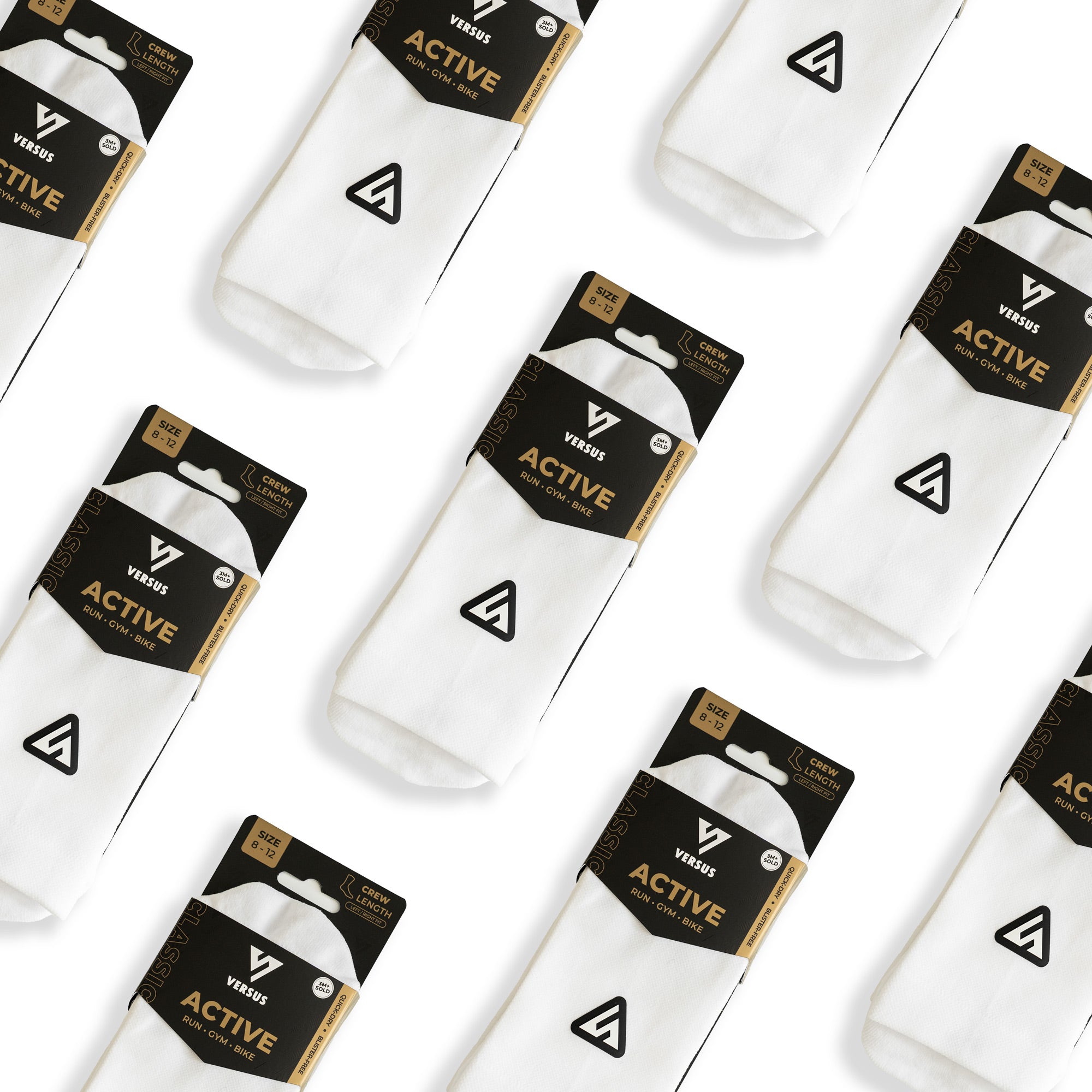 Classic White Active Crew Tab Socks