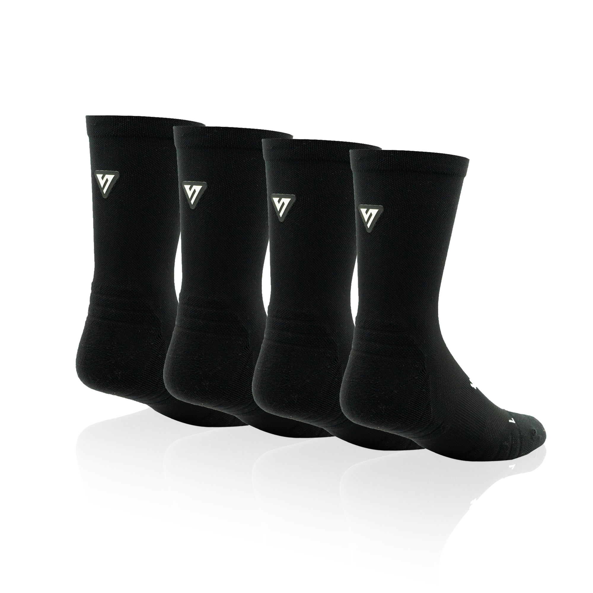 Classic Black Active Crew Tab Socks Bundle (4 Pack)