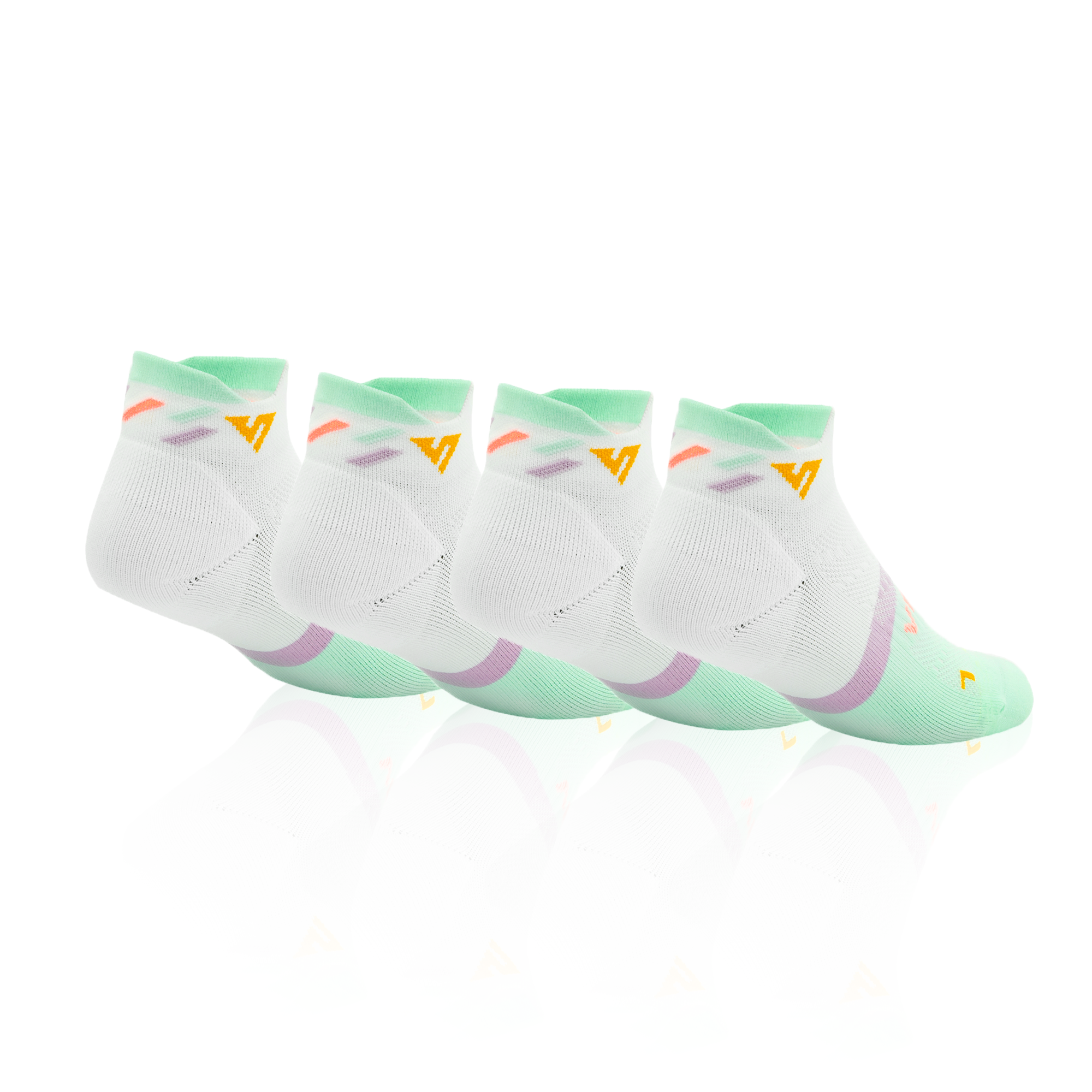 Retro Rainbow Running Ankle Socks Bundle (4 Pack)