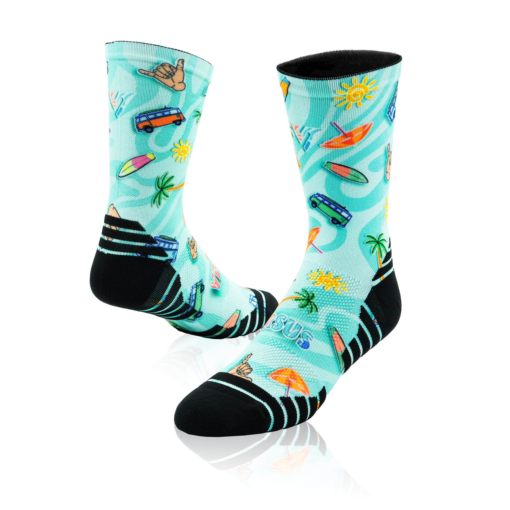 Summer Vibes Active Crew Socks