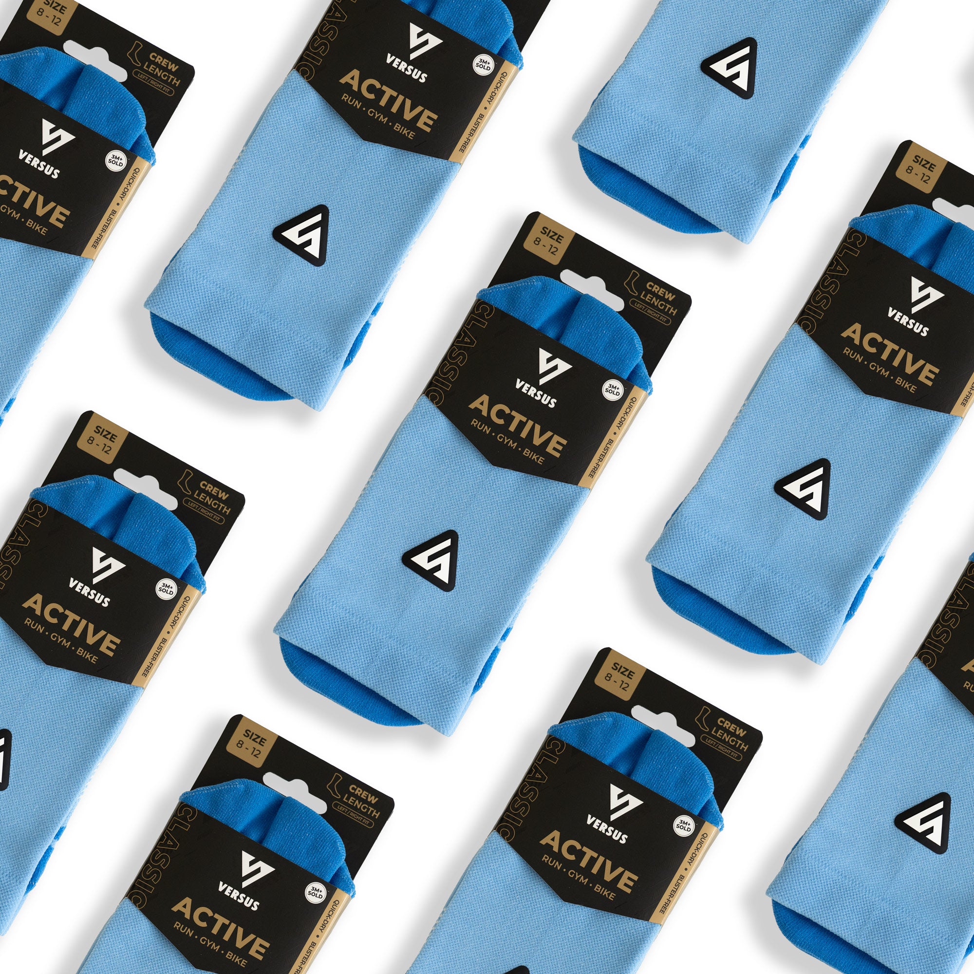 Classic Blue Active Crew Tab Socks