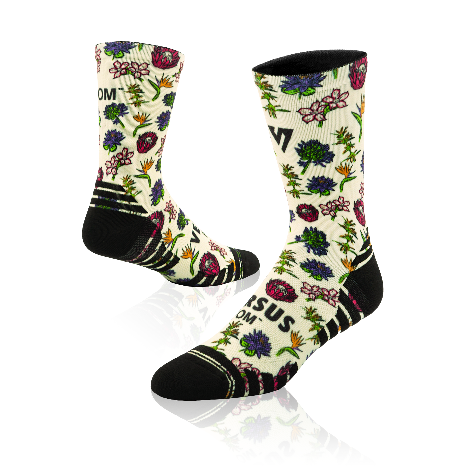 Versus X FOM Flowers of South Africa Active Crew Socks