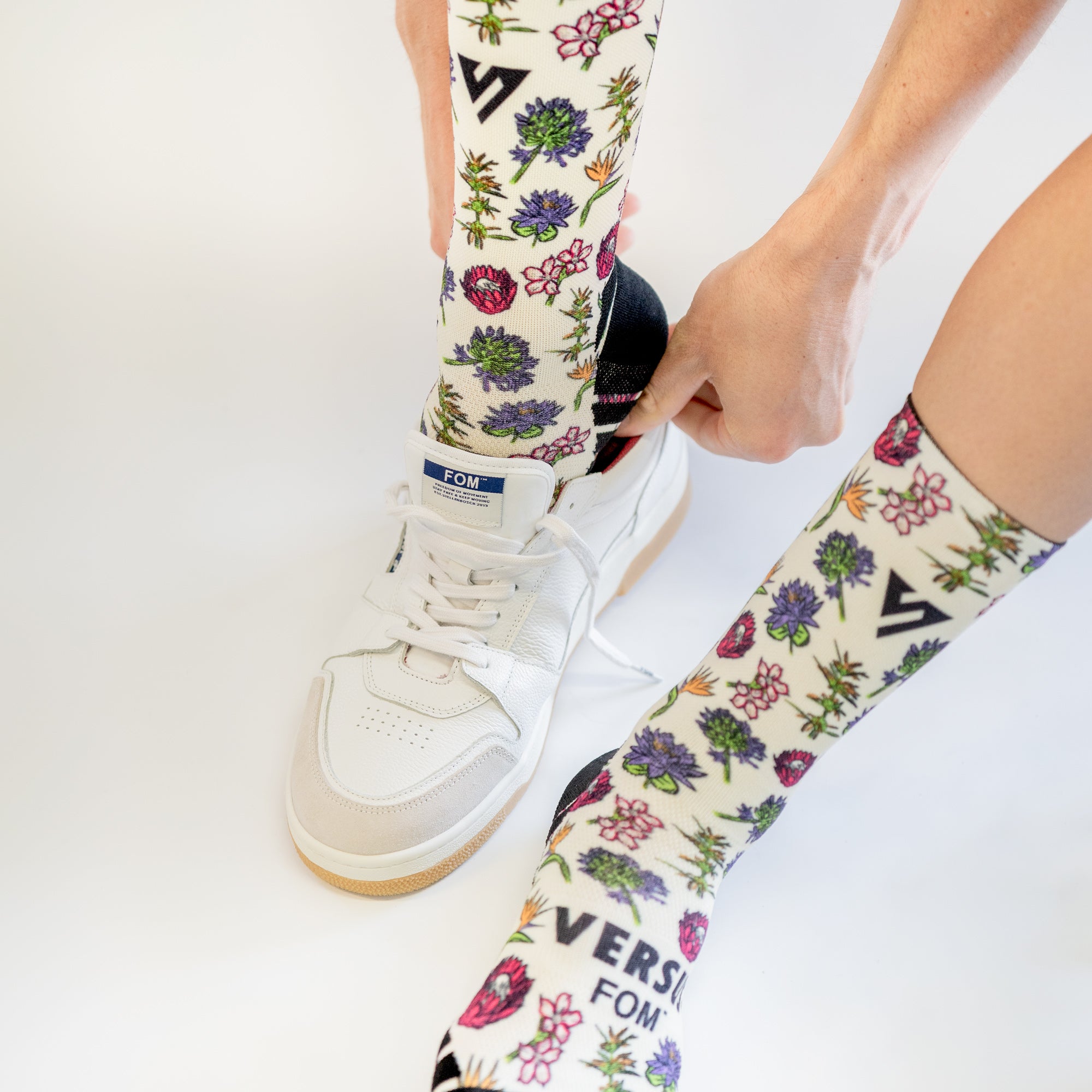 Versus X FOM Flowers of South Africa Active Crew Socks