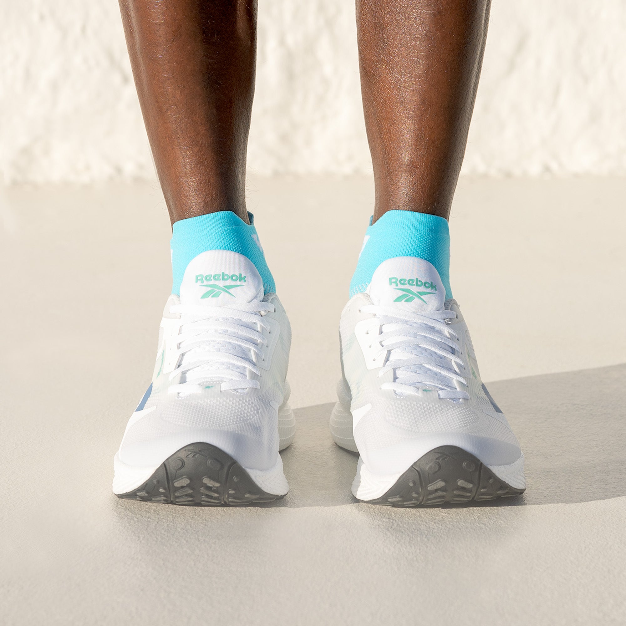 Caribbean Blue Running Ankle Socks