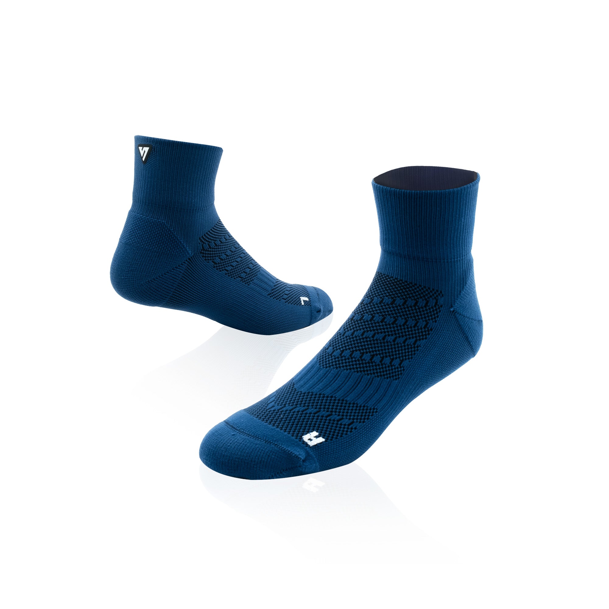 Space Blue Running Quarter Socks